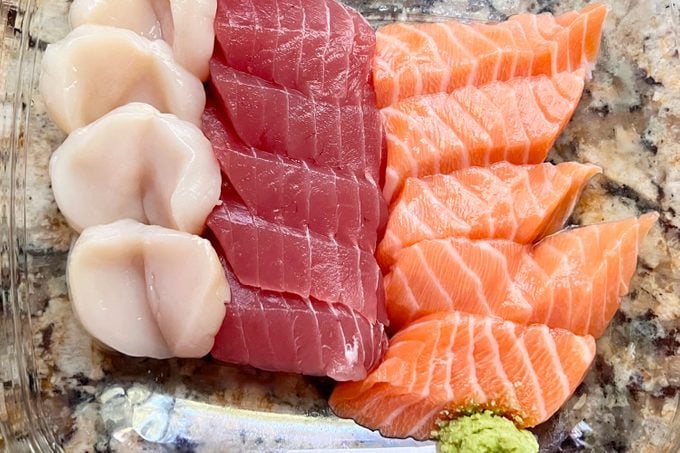 Scallop Ahi Tuna And Salmon Sashimi Lesley Balla 