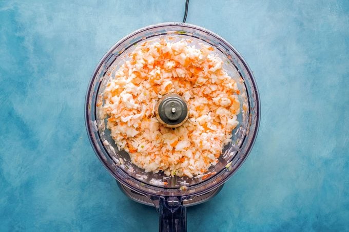 Chopped Shrimps in a Food Processor