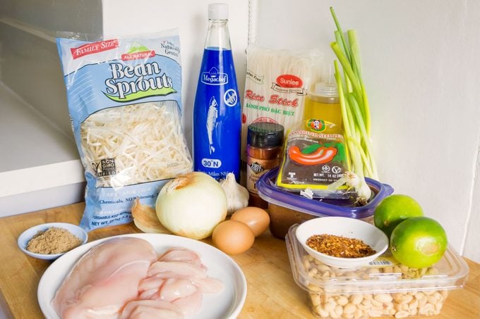 All Ingredients for Chicken Pad Thai