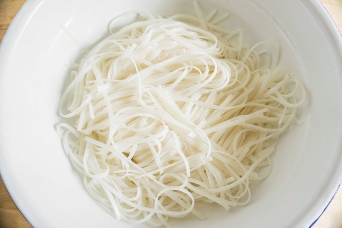Rice Noodle in White Bowl