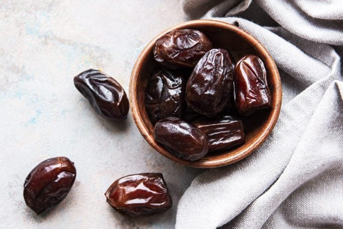 Dried dates fruits in bowl