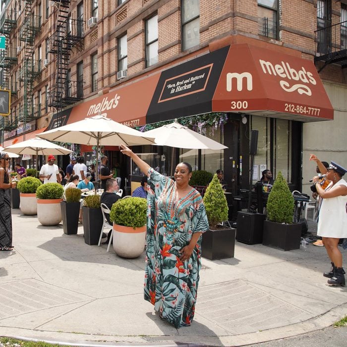 Harlem restaurateur Melba Wilson, chef and owner poses for a photo outside of Melba’s restaurant