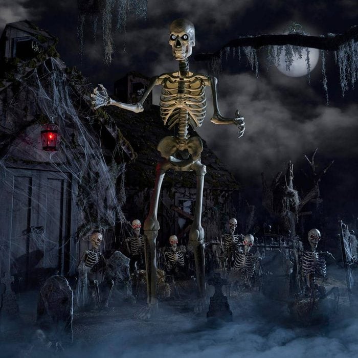 Home Accents Holiday Halloween Yard Decorations 21sv22082 C3 1000 Home Depot 13 Foot Tall Skeleton Courtesy The Home Depot