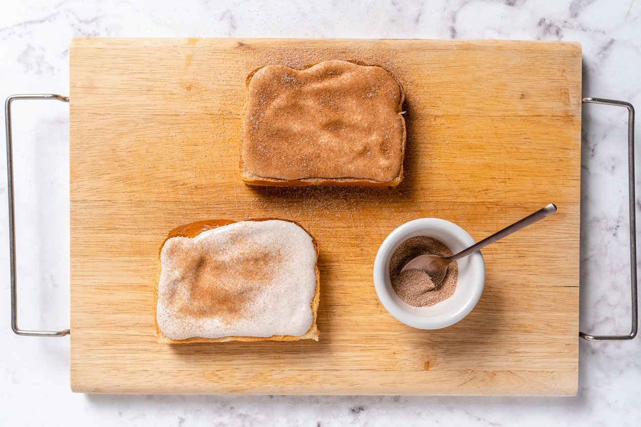 Step Three Of Cottage Cheese Cinnamon Toast Kristina Vänni For Taste Of Home