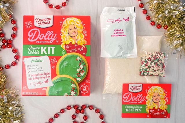 Box And Ingredients Of Dolly Parton Sugar Cookie Kit Lauren Habermehl For Toh