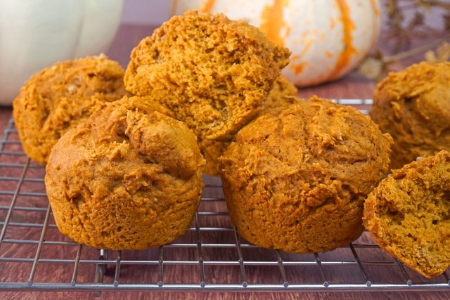 Close Up Of Two Ingredient Pumpkin Muffins Lauren Habermehl For Toh