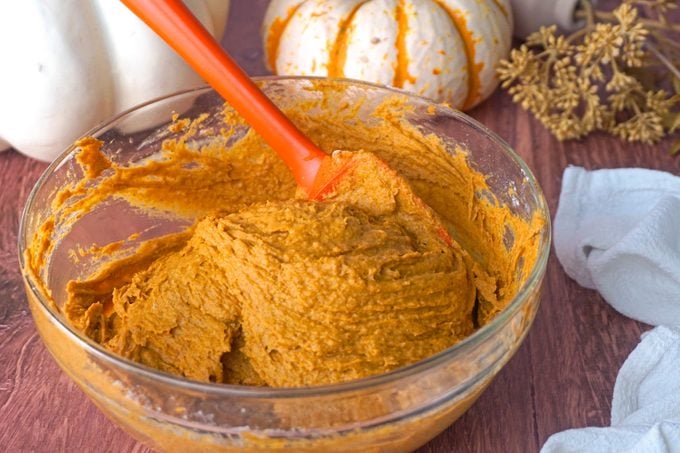 Combine Ingredients For Two Ingredient Pumpkin Muffins Lauren Habermehl For Toh