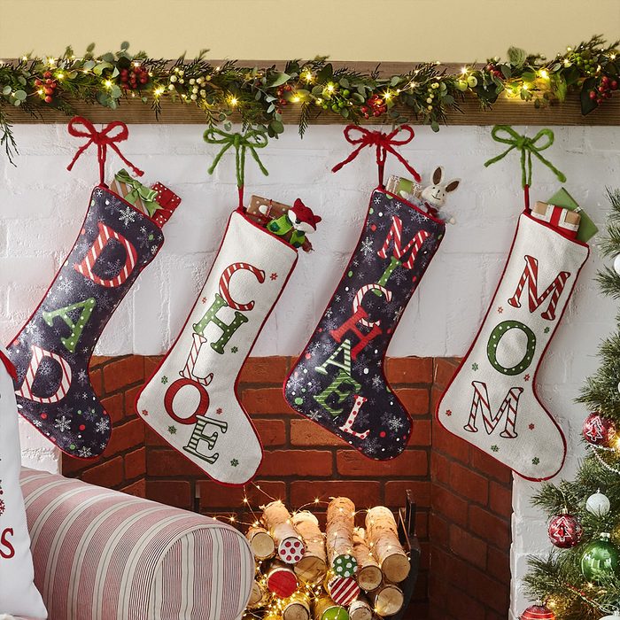 Festive Print Personalized Christmas Stockings