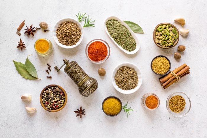 variety of spices and herbs