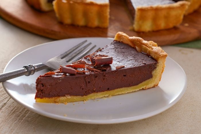 Chocolate Tart on a Plate with Fork