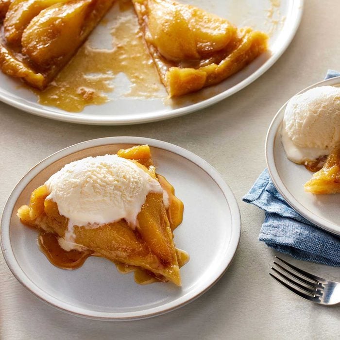 Pear Tarte Tatin with Ice Cream as Topping