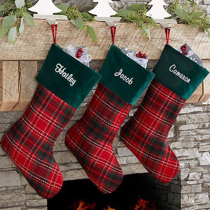 Plaid Personalized Christmas Stockings