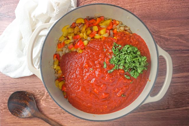 Add Sauce To Vegetables For Ina Garten Chicken Chili Lauren Habermehl For Toh