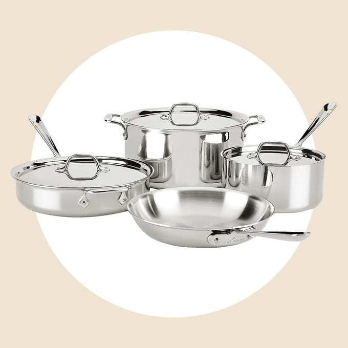 All Clad D3 3 Ply Stainless Steel Cookware Set 7 Piece