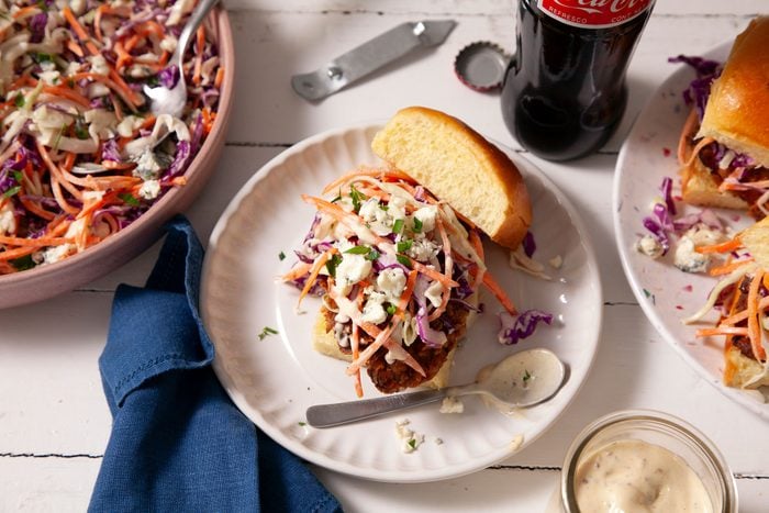Blue Cheese Coleslaw served with Coke