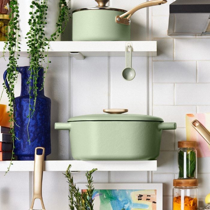 Beautiful 5 Quart Dutch Oven, Sage Green by Drew Barrymore