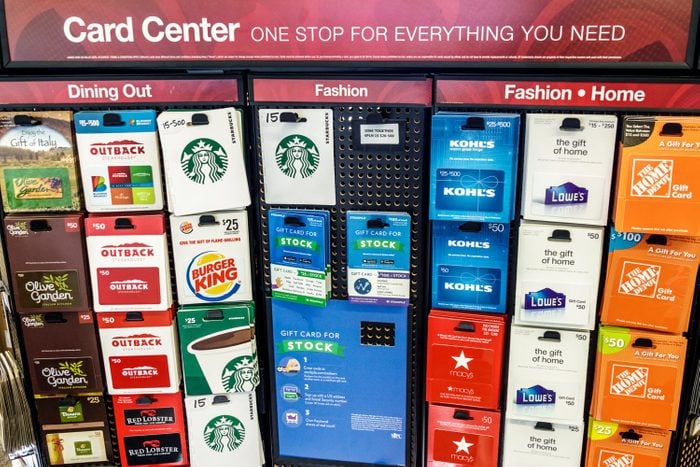 A Gift Card Display is Set Up in an Office Depot Store Located in Miami Beach, Florida