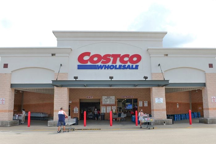 Customers Enter and Exit a CostCo Wholesale Big Box Store in Pembroke Pines, Florida