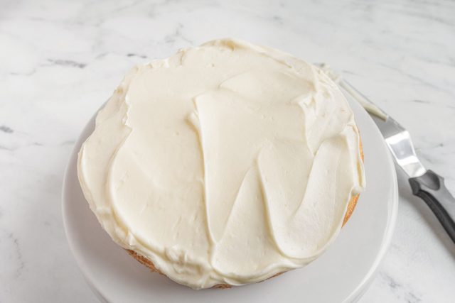 Iced Cake Overhead For White Velvet Cake Molly Allen For Toh