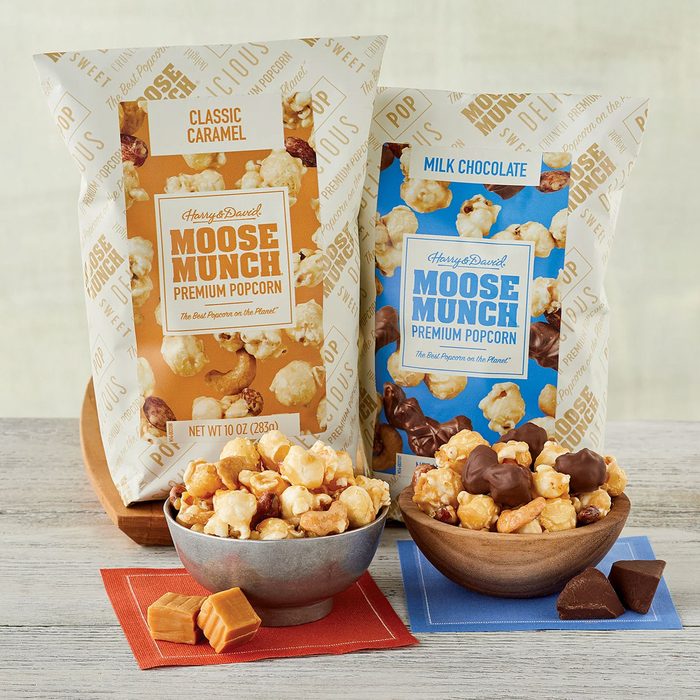 Moose Munch Premium Popcorn Milk Chocolate And Caramel Mix Duo