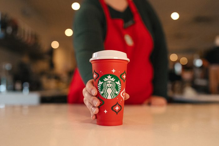2023 StarbucksStarbucks Reusable Holiday Red Cups 2023 Lifestyle Courtesy Starbucks