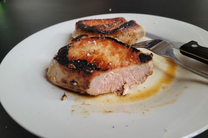 Cooked Pork Chops on Plate