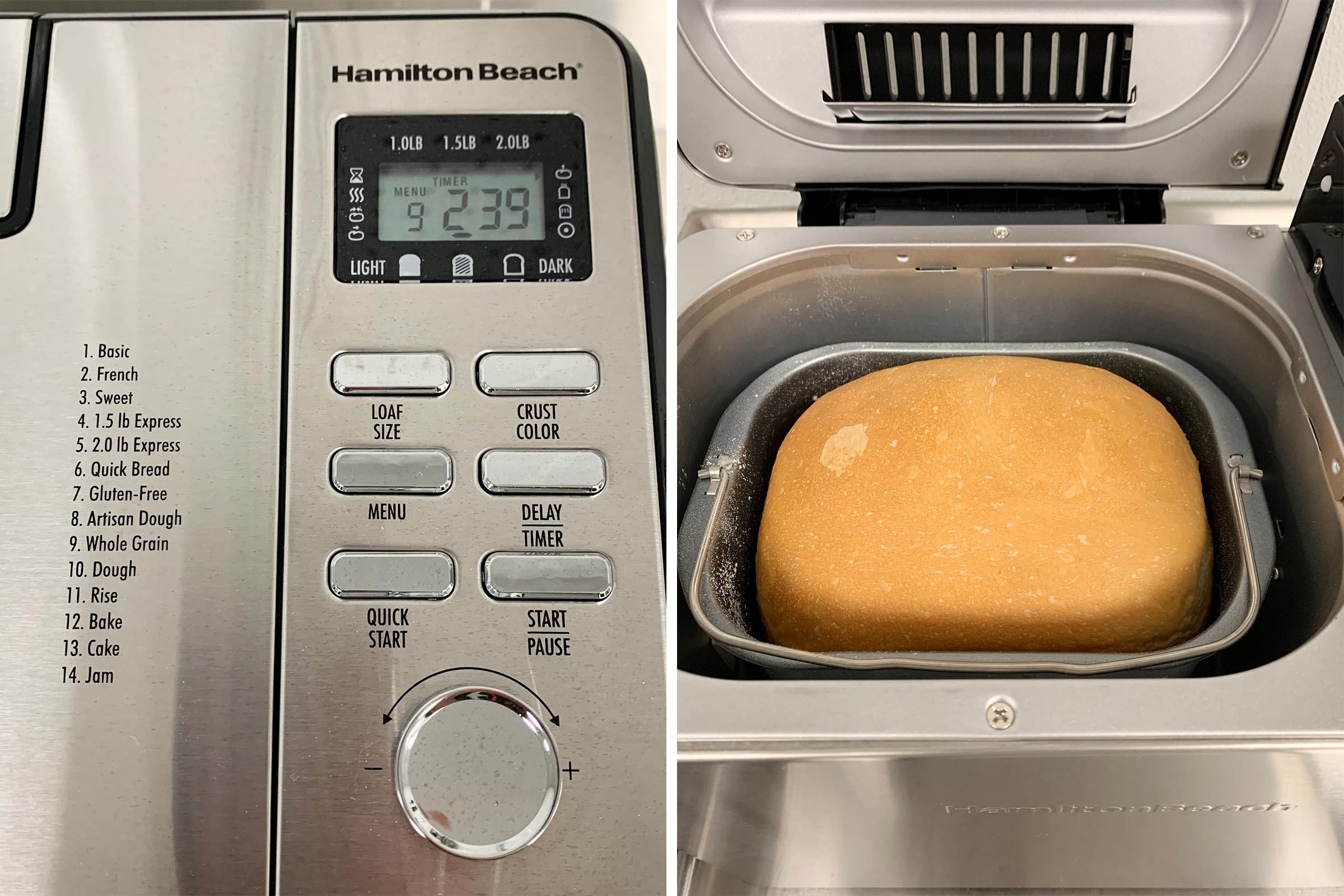 Hamilton Beach 1.5 Lbs. Artisan Dough and Bread Maker in White and  Stainless Steel