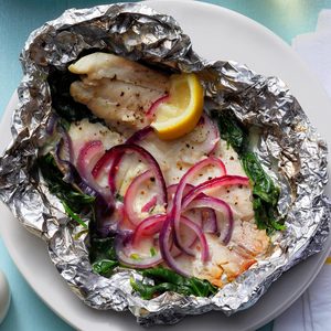 Tilapia Florentine Foil Packets