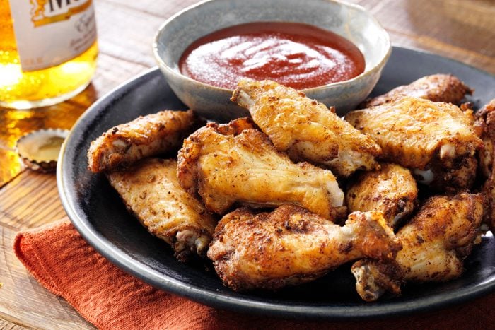 Air Fryer Chicken Wings with sauce in a plate