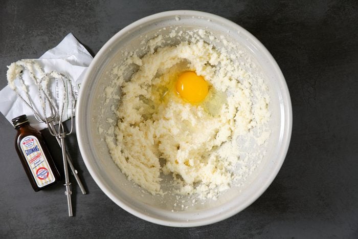 Adding egg to ingredients