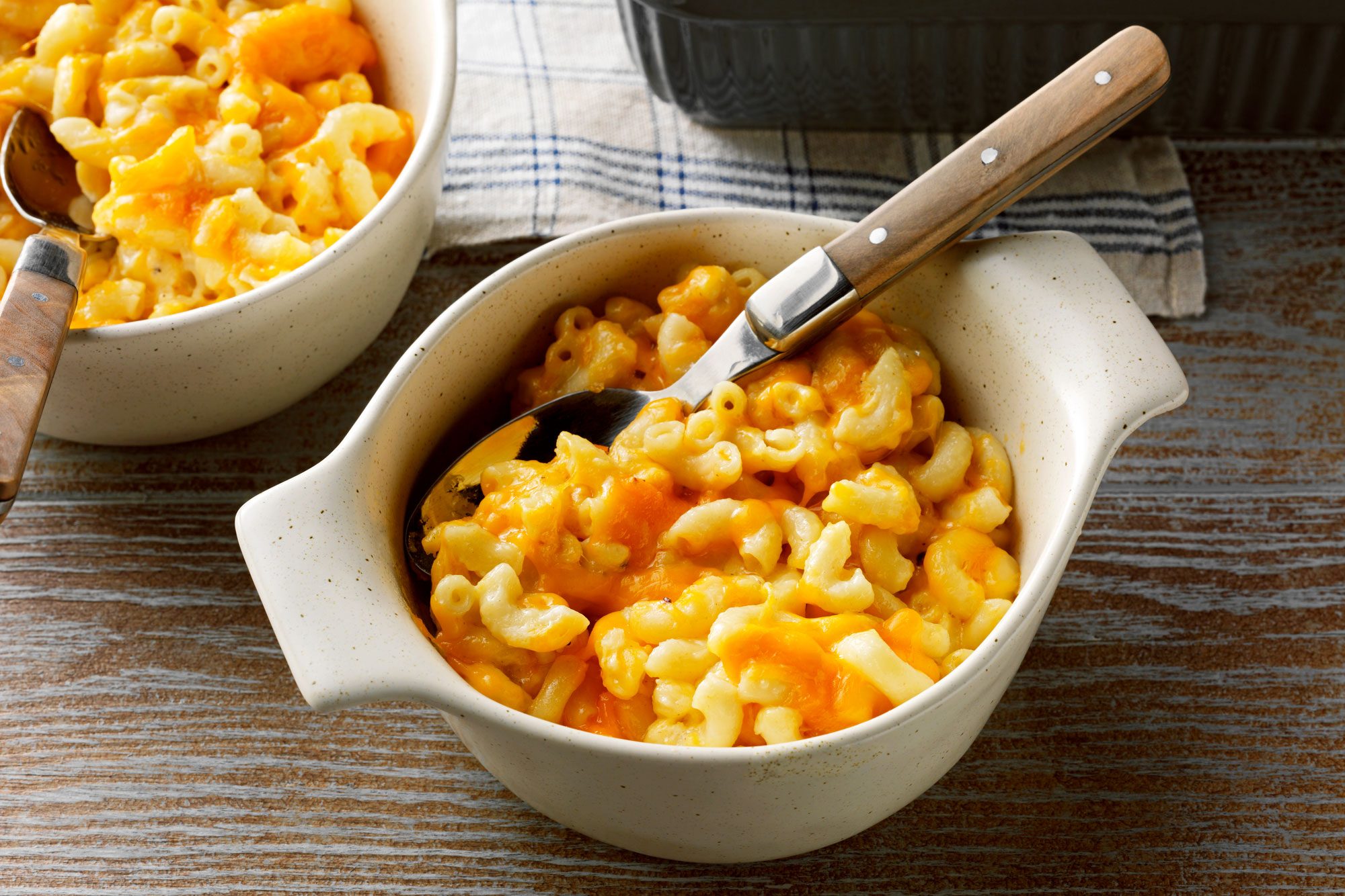 Old Fashioned Macaroni And Cheese served in bowl and ready to eat