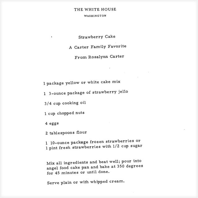 Toh Strawberry Cake Carter Family Recipe From Rosalynn Carter Courtesy The U.s. National Archives New