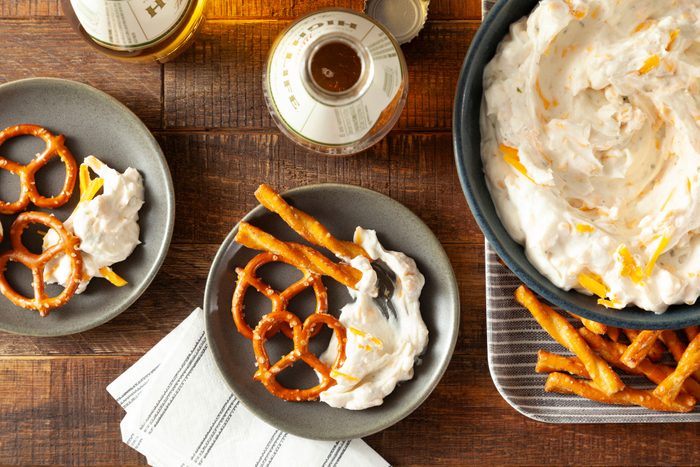 Beer Dip served in two small bowls