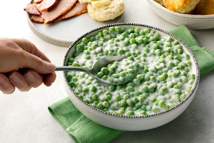 Creamed Peas served in a bowl