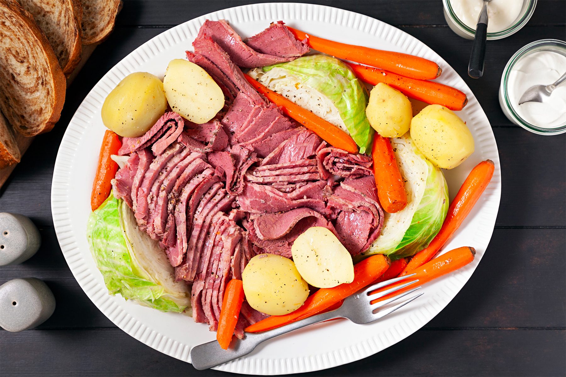 Served Corned Beef And Cabbage