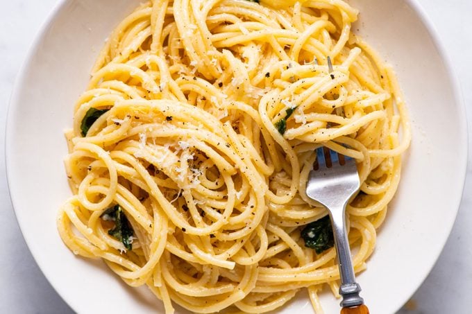 Giada De Laurentiis' Lemon Spaghetti served in a bowl