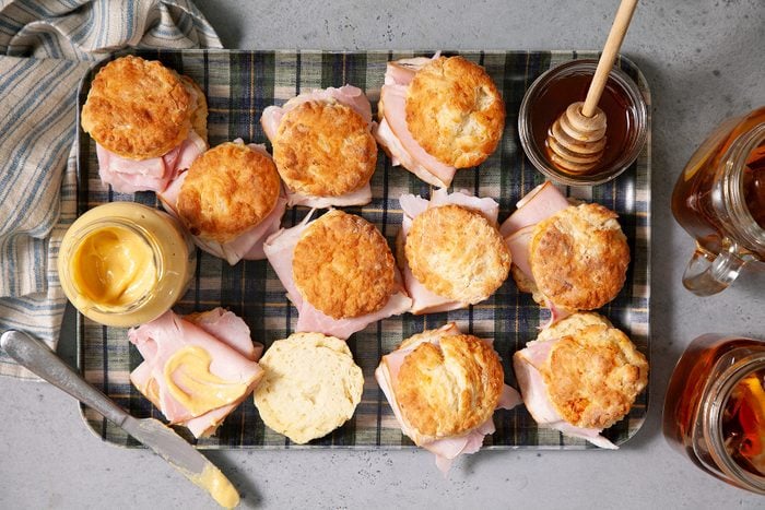 Ham Biscuits on tray