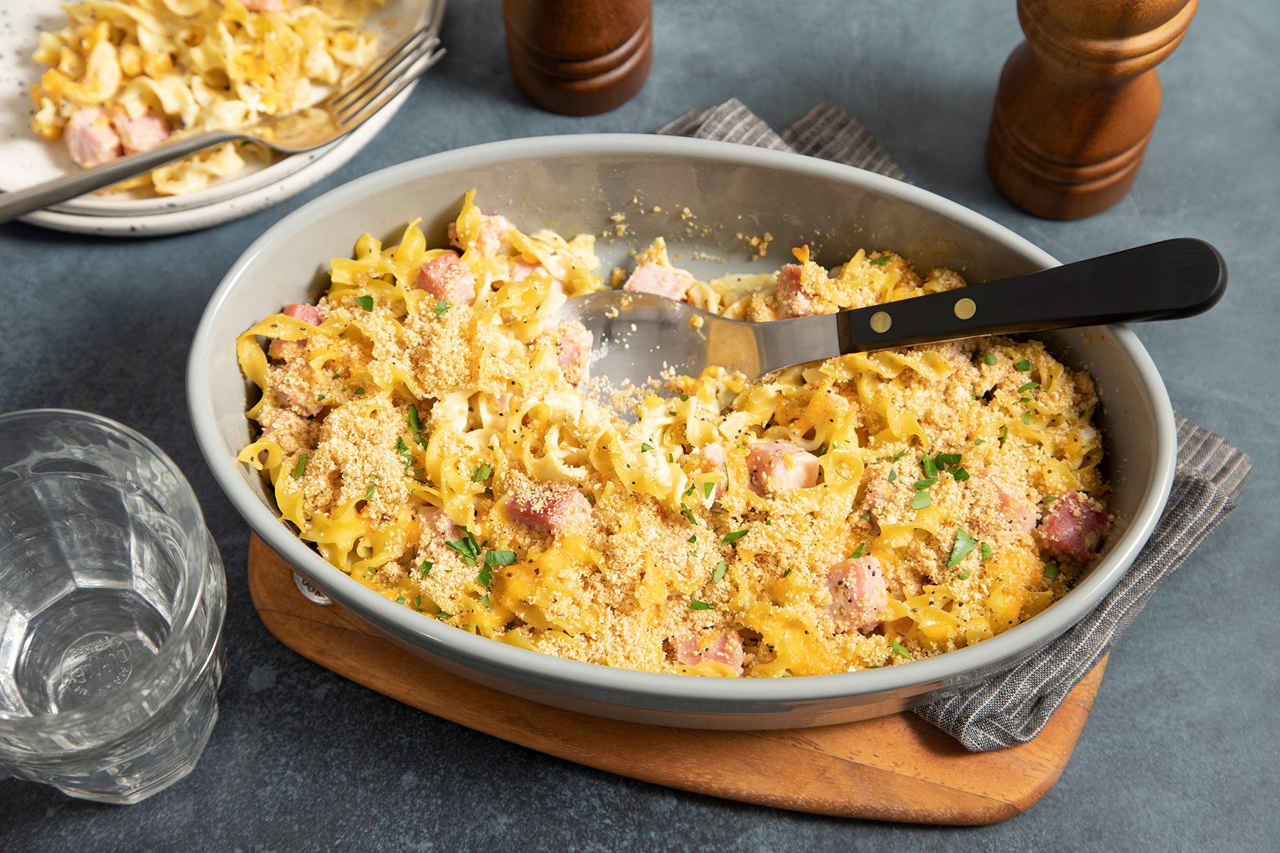 Ham And Noodle Casserole in sauce pan