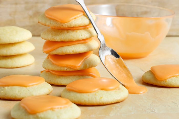Iced Orange Cookies served with icing