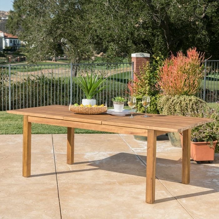 Noble House Aleena Outdoor Expandable Acacia Wood Dining Table