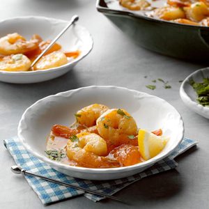 Peach Bourbon Shrimp