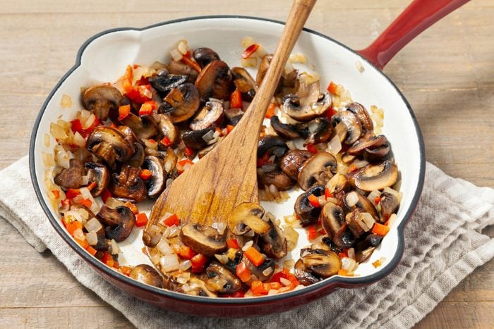mushrooms and other ingredients cooked in skillet