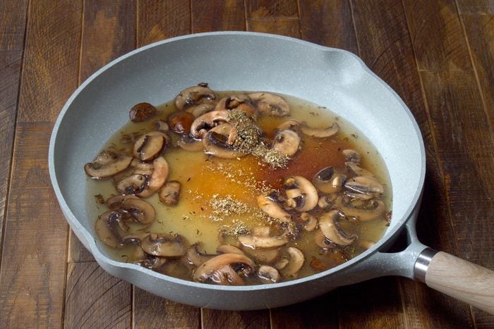 Cooking Mushrooms in Skillet