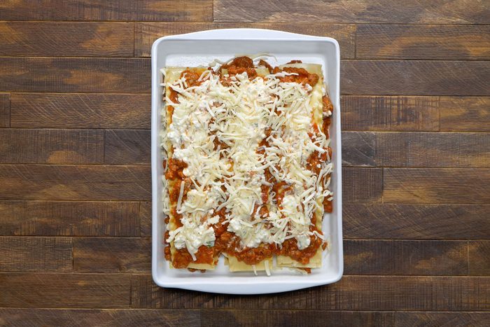 Layered Lasagna ready to bake 