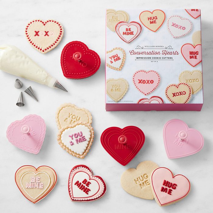 Williams Sonoma Valentine's Day Conversation Heart Cookie Cutters Set Of 4 