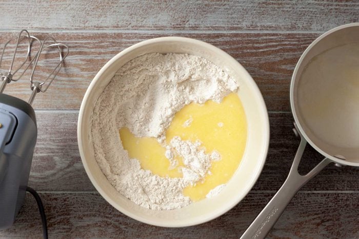 Combine the flour, sugar, yeast and salt in a bowl