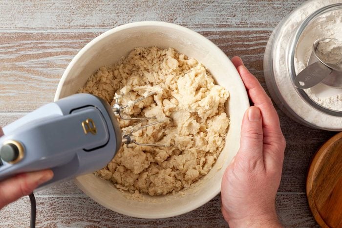 Stir the flour to form a firm dough