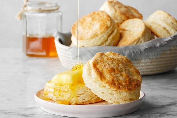 Buttermilk Biscuits Topped with Honey