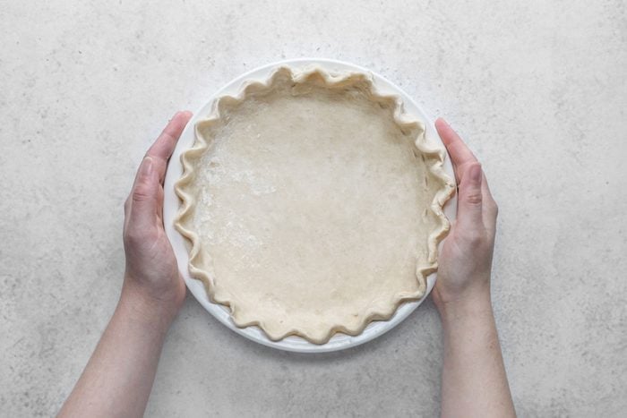 Shape the crimp and edges on a pie plate