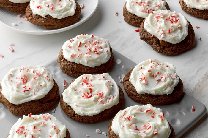 Chocolate Peppermint Cookies on tray